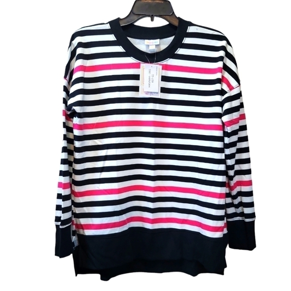 NWT Lularoe XXS Hannah crew striped pullover Top - Picture 1 of 13